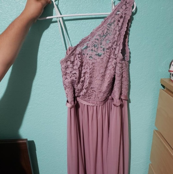 David's bridal one shoulder lace bridesmaids dress - Picture 2 of 6